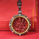 Cinnabar Life-Bearing Buddha Pendant - Red Leaf Forest
