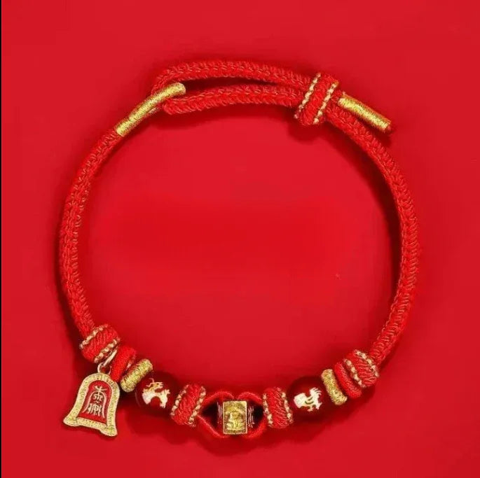 Zodiac Red String Bracelet - Year of the Horse 2026 - Red Leaf Forest