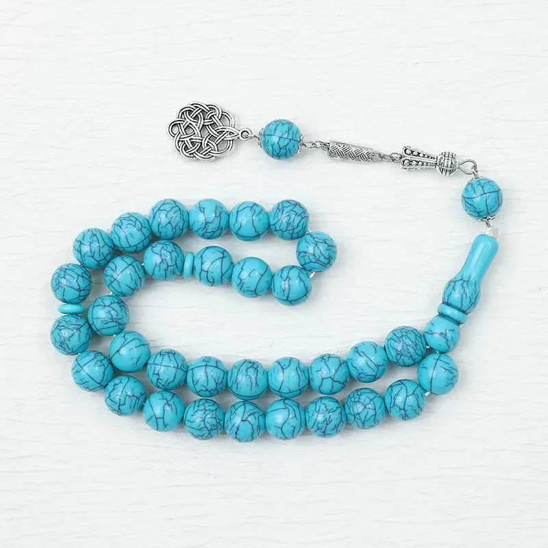 Handcrafted Meditation Beads - 33 Count Necklace - Red Leaf Forest