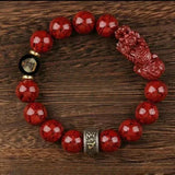Zodiac Cinnabar Bracelet - Handcrafted Traditional Jewelry - Red Leaf Forest