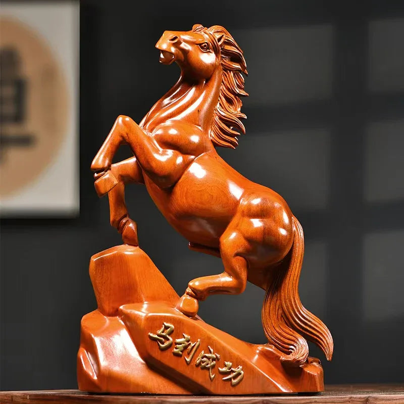 Wooden Carving Ornament - Immediate Success (Feng Shui Product) - Red Leaf Forest