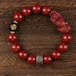 Zodiac Cinnabar Bracelet - Handcrafted Traditional Jewelry - Red Leaf Forest