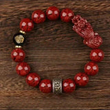 Zodiac Cinnabar Bracelet - Handcrafted Traditional Jewelry - Red Leaf Forest