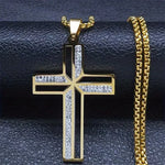 Titanium Steel Cross Pendant Necklace - 30g - Red Leaf Forest