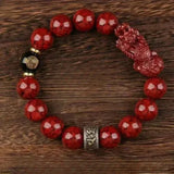 Zodiac Cinnabar Bracelet - Handcrafted Traditional Jewelry - Red Leaf Forest