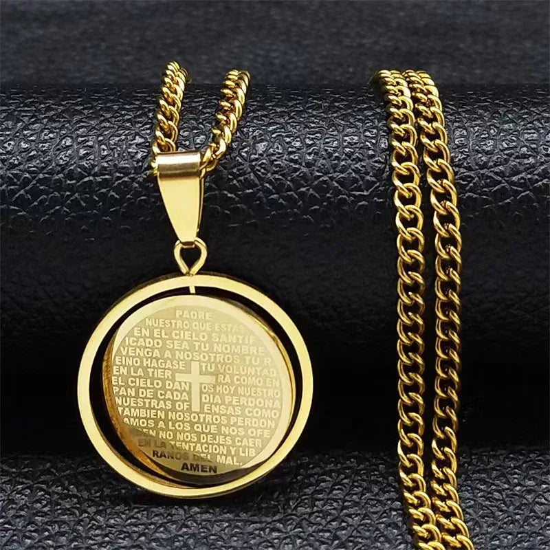 Serenity Pendant Necklace - Gold Plated Jewelry - Red Leaf Forest