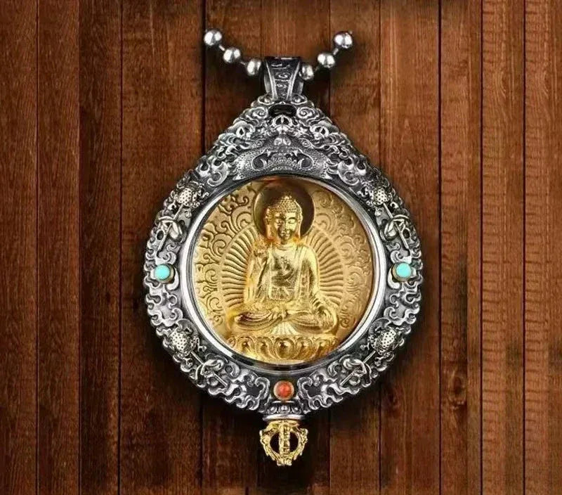 Zodiac Guardian Buddha Pendant - Traditional Cultural Jewelry - Red Leaf Forest