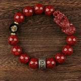 Zodiac Cinnabar Bracelet - Handcrafted Traditional Jewelry - Red Leaf Forest