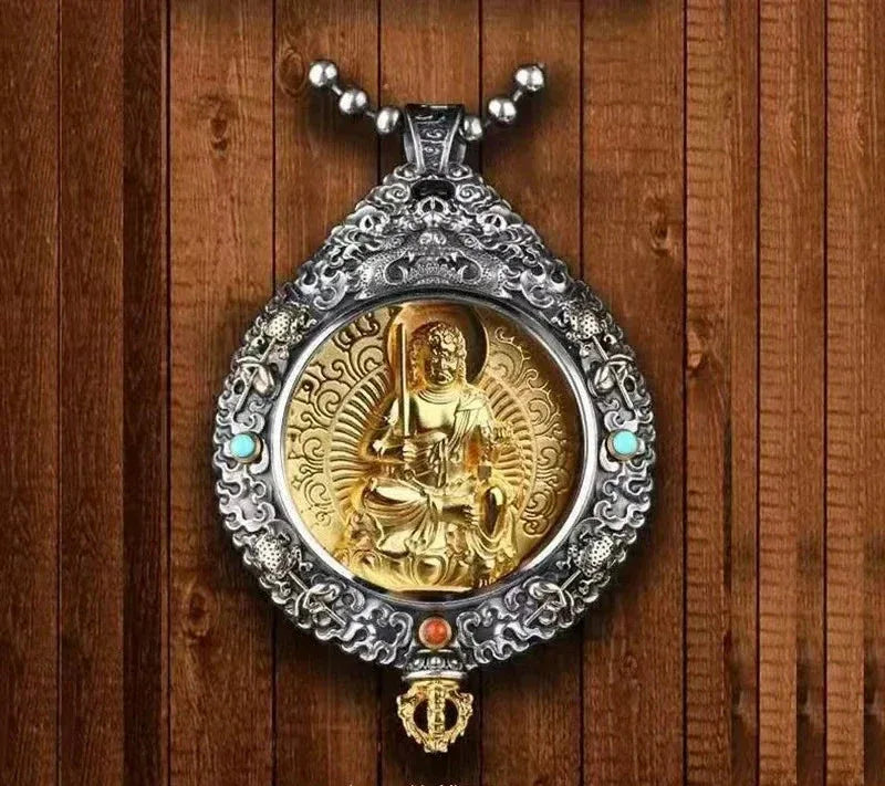Zodiac Guardian Buddha Pendant - Traditional Cultural Jewelry - Red Leaf Forest