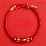 Zodiac Horse Year Red String Bracelet - 2026 Style 2 - Red Leaf Forest