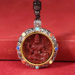 Cinnabar Zodiac Pendant - Traditional Cultural Jewelry - Red Leaf Forest