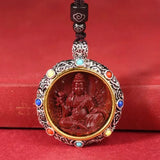 Cinnabar Zodiac Pendant - Traditional Cultural Jewelry - Red Leaf Forest