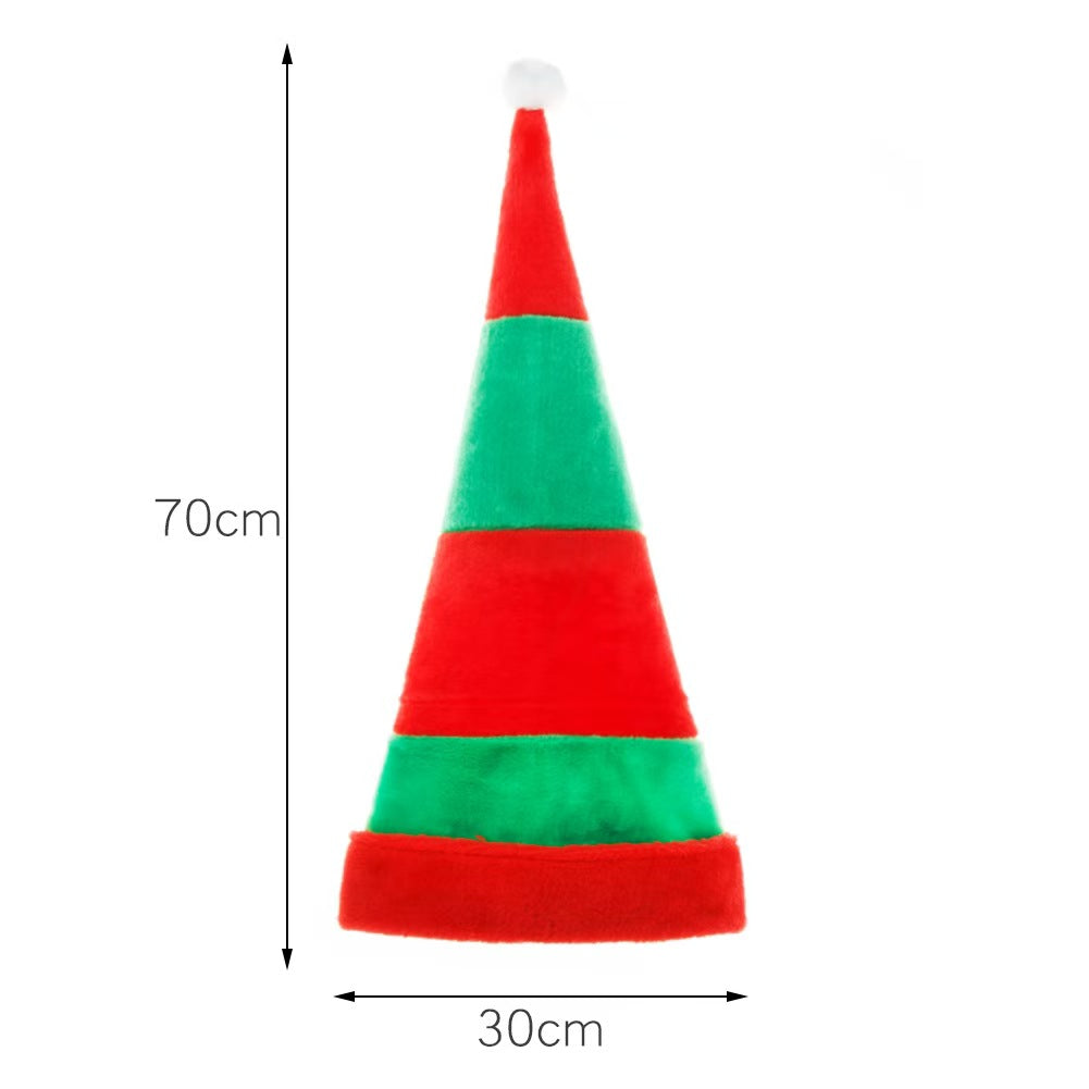 Red and Green Striped Christmas Hat (Size)