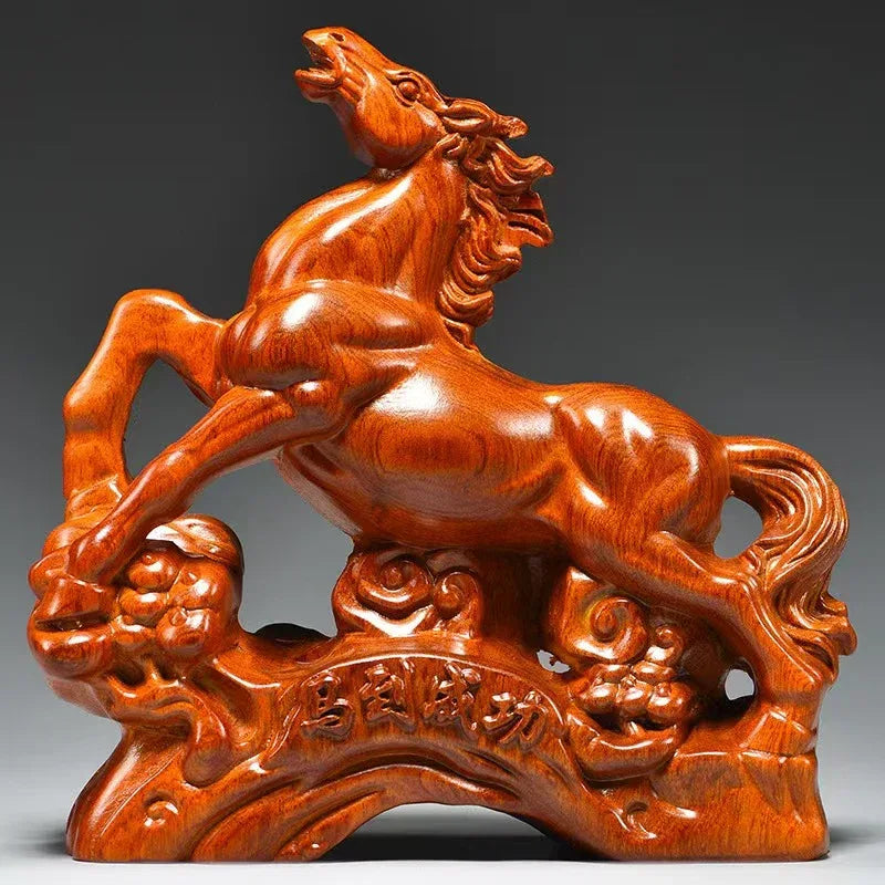 Wooden Carving Ornament - Traditional Cultural Decor - Red Leaf Forest