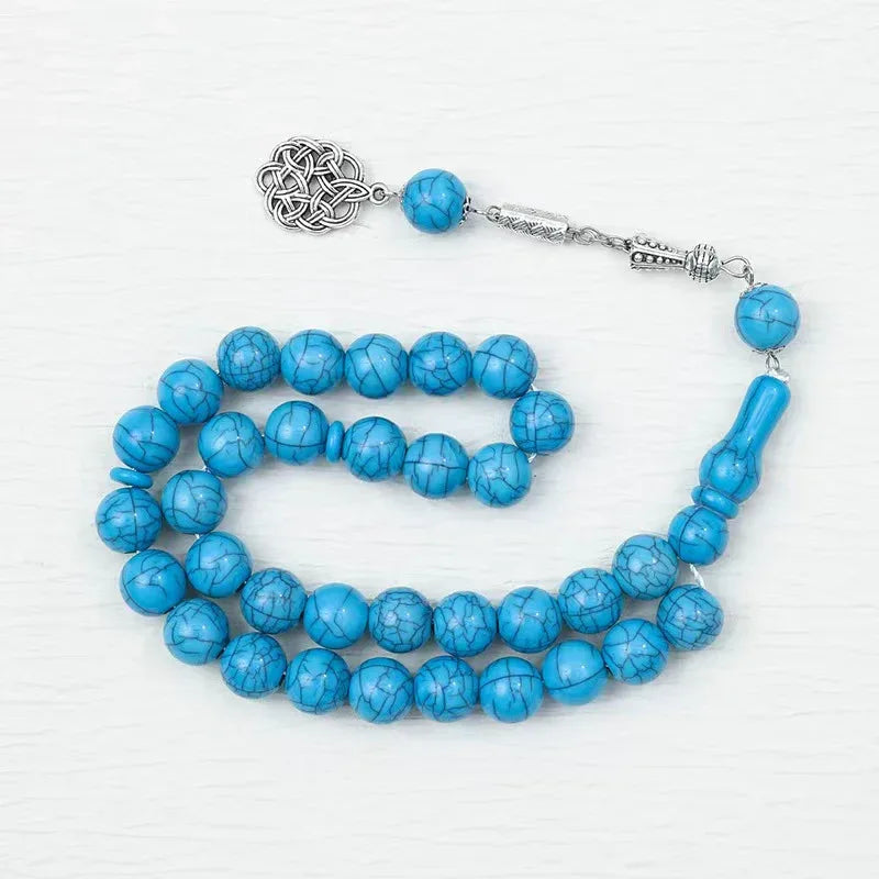 Handcrafted Meditation Beads - 33 Count Necklace - Red Leaf Forest
