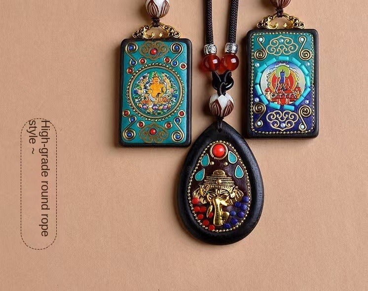 Yellow Jambhala, Medicine Buddha, Buddha pendant