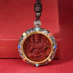 Cinnabar Zodiac Pendant - Traditional Cultural Jewelry - Red Leaf Forest