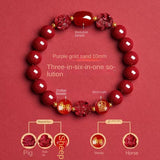Zodiac Patron Buddha Cinnabar Bracelet - Buddhist Blessed - Three-in-One Six-in-One - Red Leaf Forest
