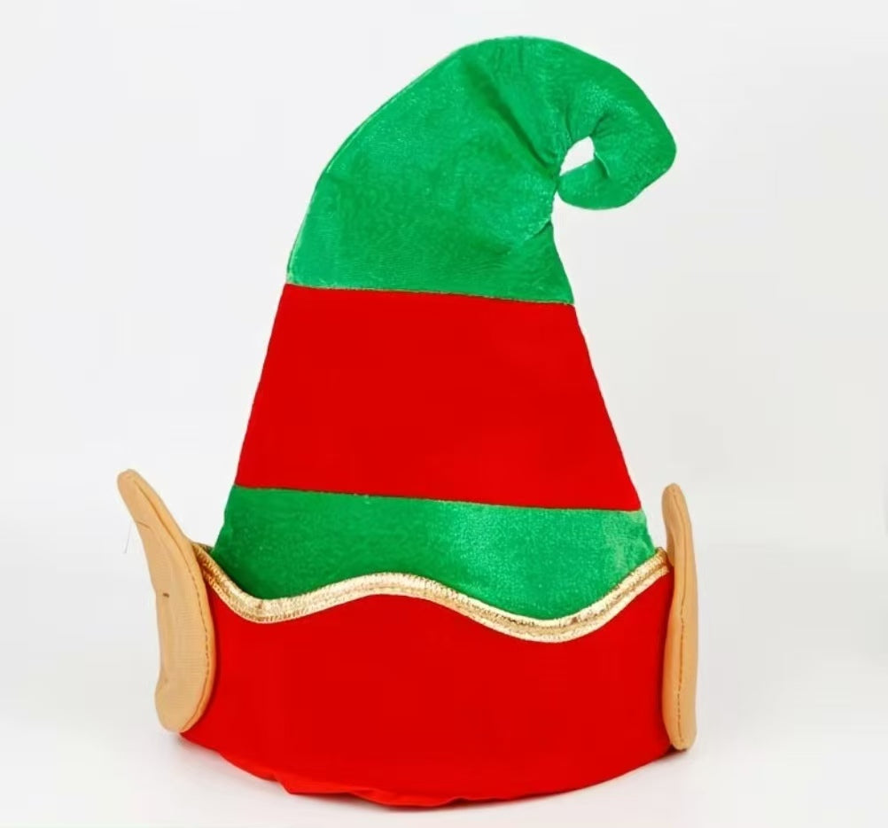 Christmas Elf Red and Green Striped Hat