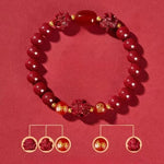Zodiac Cinnabar Bracelet - Handcrafted Traditional Jewelry - Red Leaf Forest