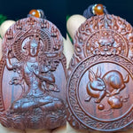 Chinese Zodiac Sandalwood Pendant - Handcrafted Traditional Jewelry - Red Leaf Forest