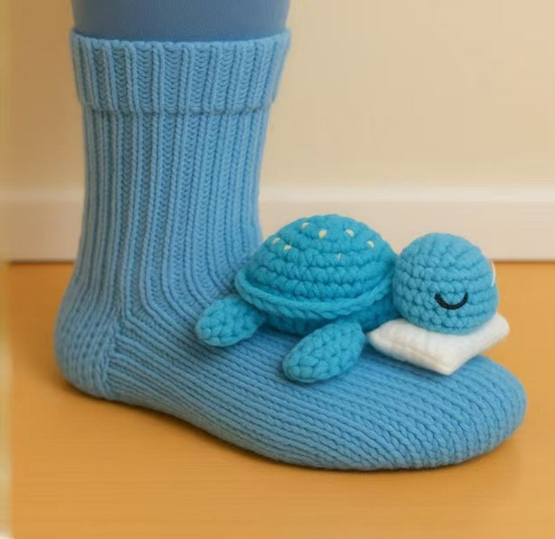 Christmas Knit Socks - Turtle Design
