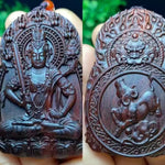 Chinese Zodiac Sandalwood Pendant - Handcrafted Traditional Jewelry - Red Leaf Forest