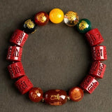 Cinnabar Bracelet - Traditional Cultural Jewelry - Red Leaf Forest