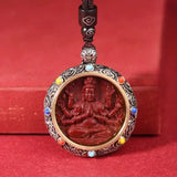 Cinnabar Zodiac Pendant - Traditional Cultural Jewelry - Red Leaf Forest