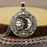 Sun and Moon Goddess Pattern Pendant - Red Leaf Forest