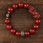 Zodiac Cinnabar Bracelet - Handcrafted Traditional Jewelry - Red Leaf Forest