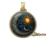 Sun and Moon Goddess Pattern Pendant - Red Leaf Forest