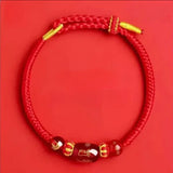 Zodiac Horse Year Red String Bracelet - 2026 Style 2 - Red Leaf Forest