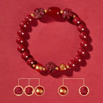 Zodiac Cinnabar Bracelet - Handcrafted Traditional Jewelry - Red Leaf Forest