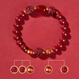 Zodiac Cinnabar Bracelet - Handcrafted Traditional Jewelry - Red Leaf Forest