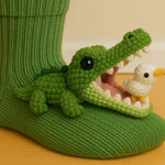 Christmas Knit Socks - Crocodile Design
