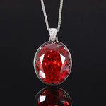 Vintage Oval Turquoise Pendant Necklace - Red Leaf Forest