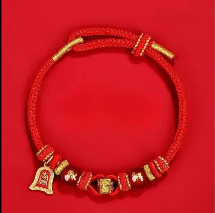 Zodiac Red String Bracelet - Year of the Horse 2026 - Red Leaf Forest