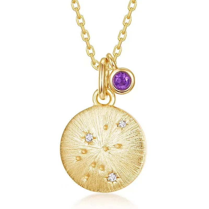 925 Silver The Twelve Zodiac Signs Pendant - Red Leaf Forest