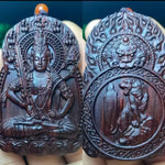 Chinese Zodiac Sandalwood Pendant - Handcrafted Traditional Jewelry - Red Leaf Forest