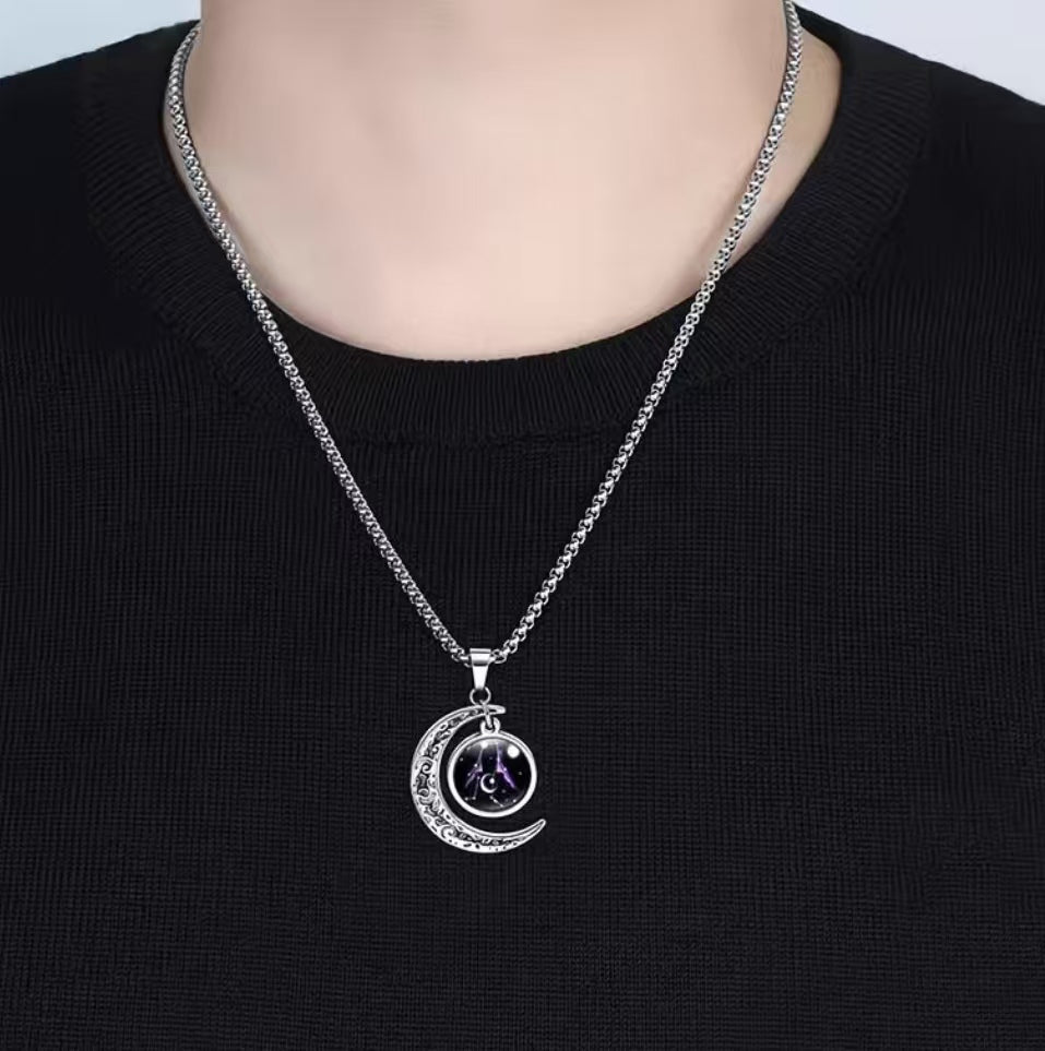 12 Constellation Crescent Pendants