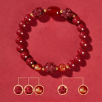 Zodiac Cinnabar Bracelet - Handcrafted Traditional Jewelry - Red Leaf Forest