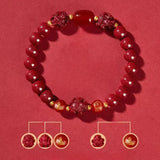 Zodiac Cinnabar Bracelet - Handcrafted Traditional Jewelry - Red Leaf Forest
