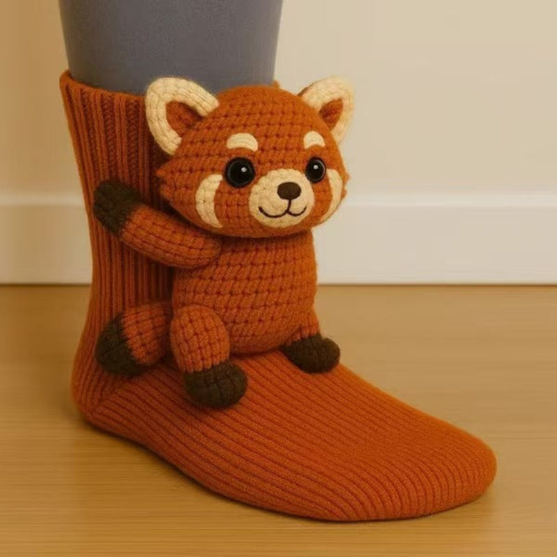 Christmas Animal Socks - Raccoon Design