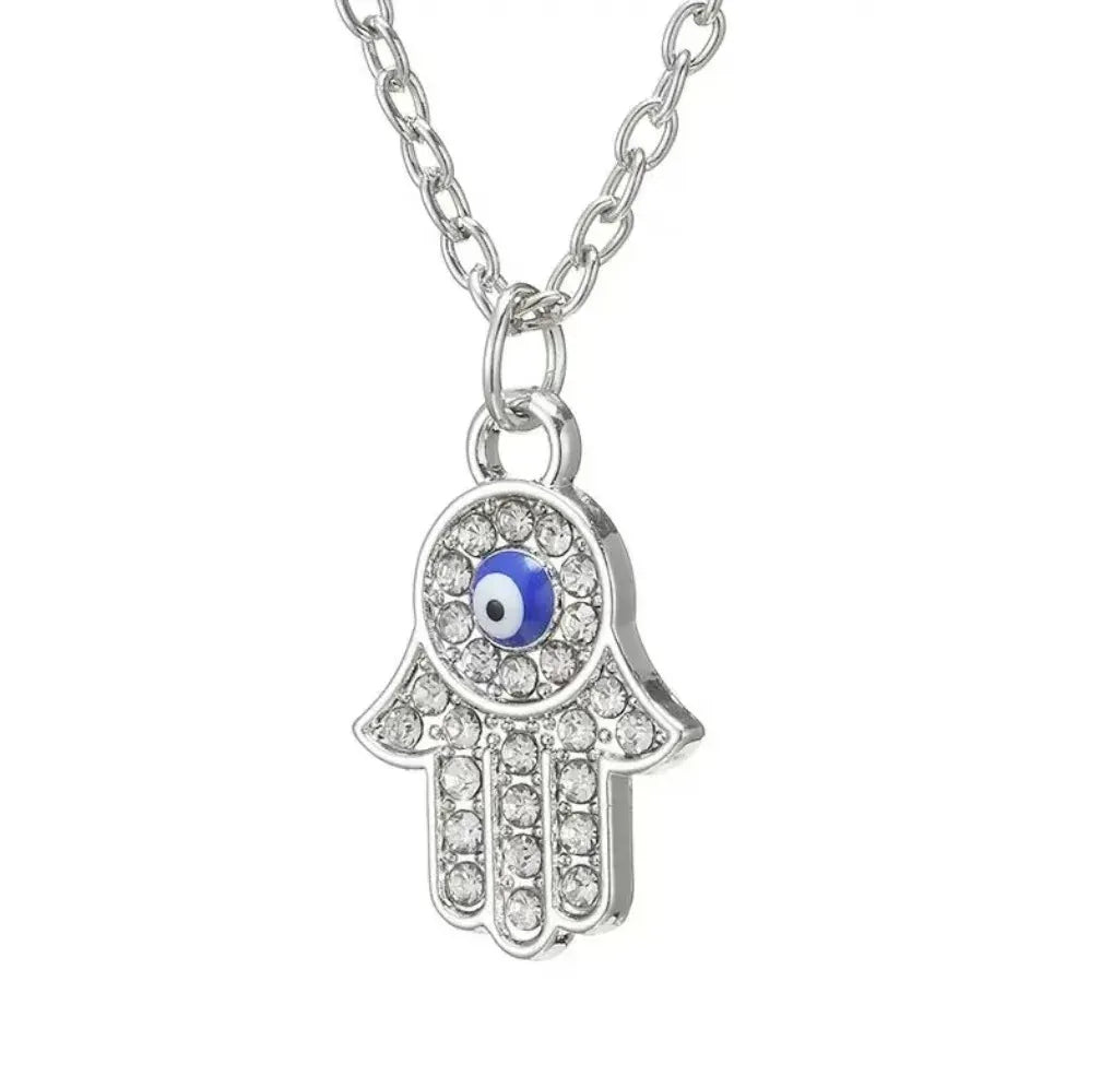Hamsa Hand Pendant - Traditional Cultural Necklace - Red Leaf Forest