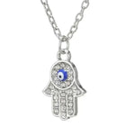 Hamsa Hand Pendant - Alloy Protection Charm Necklace - Red Leaf Forest