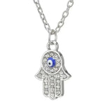 Hamsa Hand Pendant - Alloy Protection Charm Necklace - Red Leaf Forest