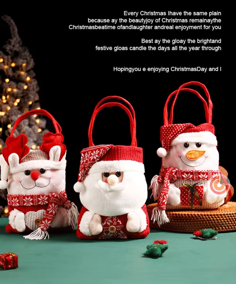Christmas Gift Bags - 3D Santa Reindeer Snowman Designs