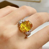 Retro Exquisite Gemstone Ring - Red Leaf Forest