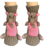 Christmas Winter Warm Socks - Gray Elephant Design